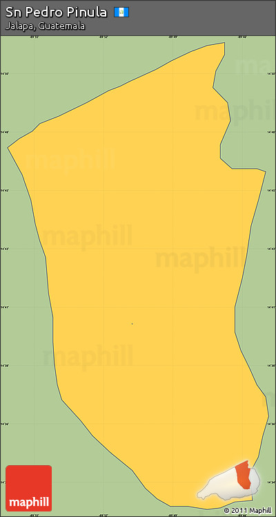 Savanna Style Simple Map of Sn Pedro Pinula, cropped outside