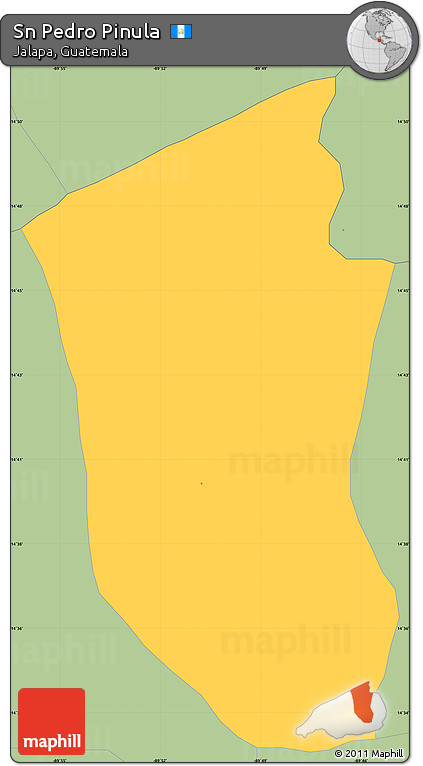 Savanna Style Simple Map of Sn Pedro Pinula