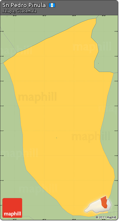 Savanna Style Simple Map of Sn Pedro Pinula