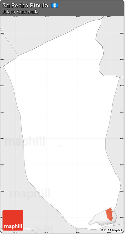 Silver Style Simple Map of Sn Pedro Pinula