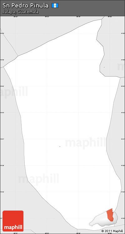 Silver Style Simple Map of Sn Pedro Pinula