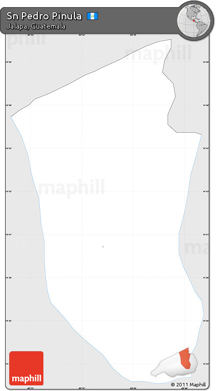 Silver Style Simple Map of Sn Pedro Pinula, single color outside