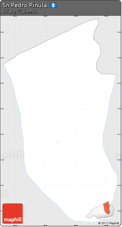 Silver Style Simple Map of Sn Pedro Pinula, single color outside