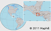 Gray Location Map of Comapa, within the entire country