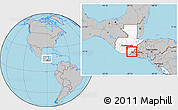 Gray Location Map of Comapa, highlighted country, within the entire country
