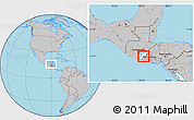 Gray Location Map of Comapa, highlighted parent region, within the entire country