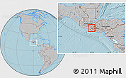 Gray Location Map of Comapa, hill shading