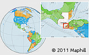 Political Location Map of Comapa, highlighted country, within the entire country
