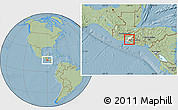Savanna Style Location Map of Comapa, highlighted parent region, hill shading