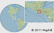 Savanna Style Location Map of Comapa, hill shading