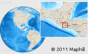 Shaded Relief Location Map of Comapa, within the entire country