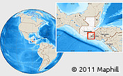 Shaded Relief Location Map of Comapa, highlighted country, within the entire country