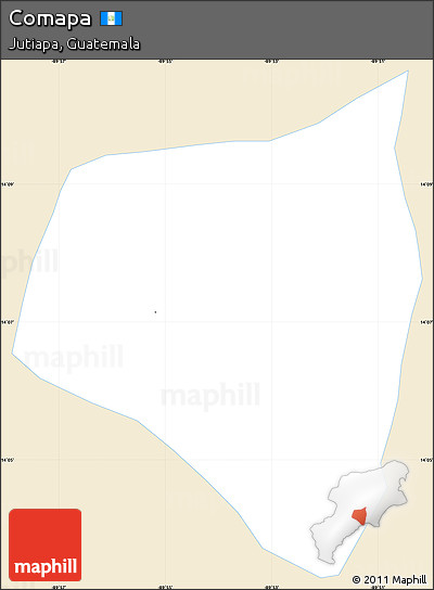 Classic Style Simple Map of Comapa, single color outside