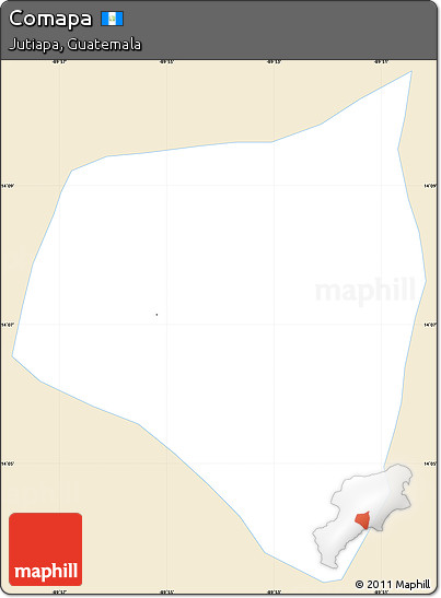 Classic Style Simple Map of Comapa, single color outside