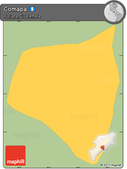 Savanna Style Simple Map of Comapa, single color outside