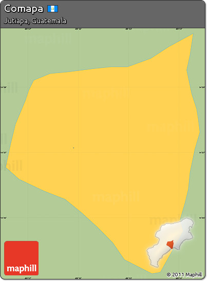 Savanna Style Simple Map of Comapa, single color outside