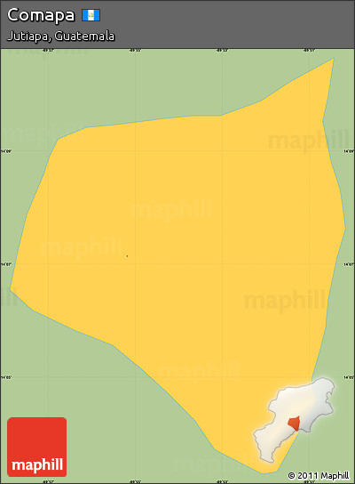 Savanna Style Simple Map of Comapa, single color outside
