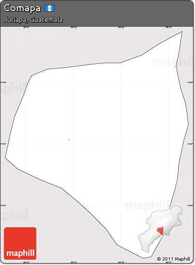 Silver Style Simple Map of Comapa, cropped outside