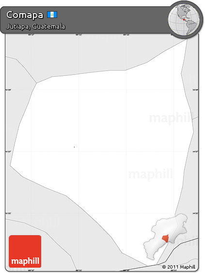 Silver Style Simple Map of Comapa