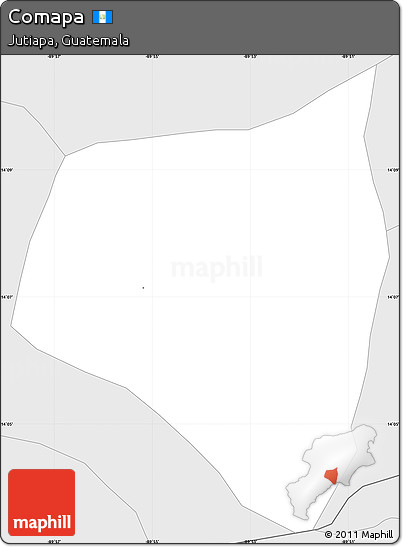 Silver Style Simple Map of Comapa