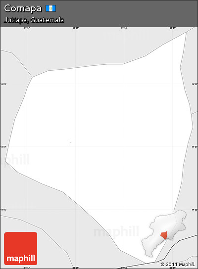 Silver Style Simple Map of Comapa