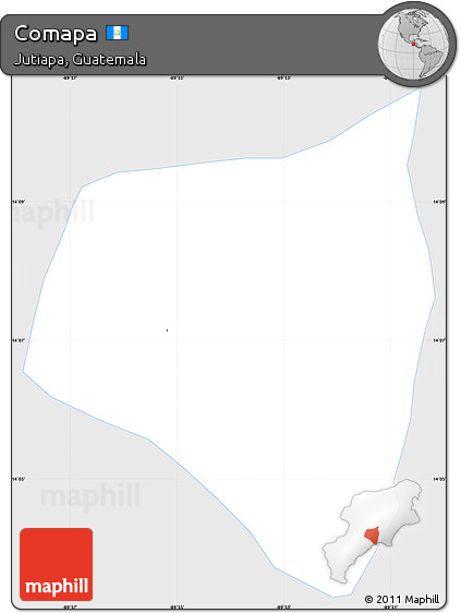 Silver Style Simple Map of Comapa, single color outside