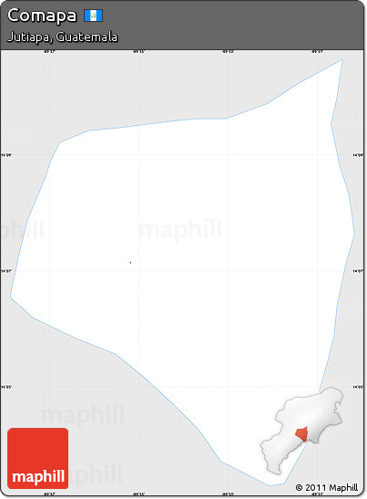 Silver Style Simple Map of Comapa, single color outside