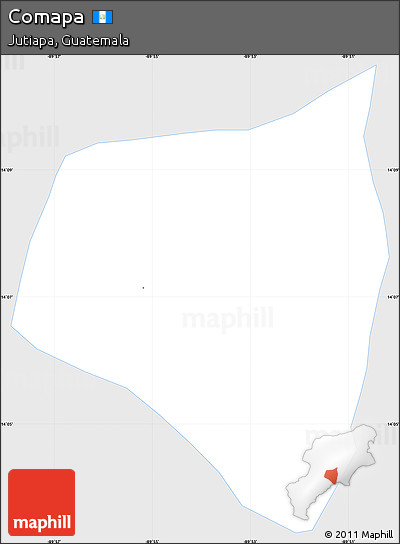 Silver Style Simple Map of Comapa, single color outside