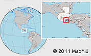Gray Location Map of Jalpatagua, highlighted country, highlighted parent region