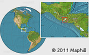 Satellite Location Map of Jalpatagua, highlighted parent region