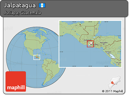 Savanna Style Location Map of Jalpatagua, highlighted parent region