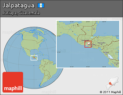 Savanna Style Location Map of Jalpatagua, highlighted parent region