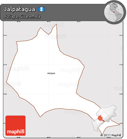 Classic Style Simple Map of Jalpatagua, cropped outside
