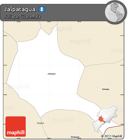 Classic Style Simple Map of Jalpatagua