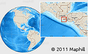 Shaded Relief Location Map of Moyuta