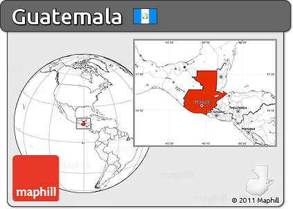 Blank Location Map of Guatemala