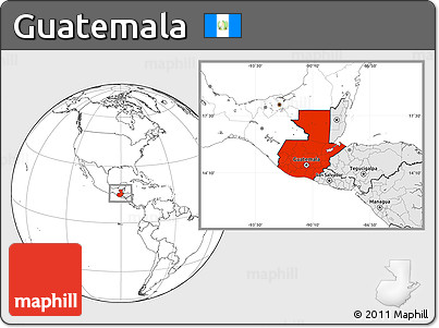 Blank Location Map of Guatemala, highlighted continent