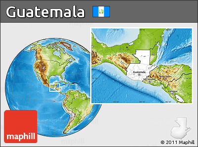 Blank Location Map of Guatemala, physical outside