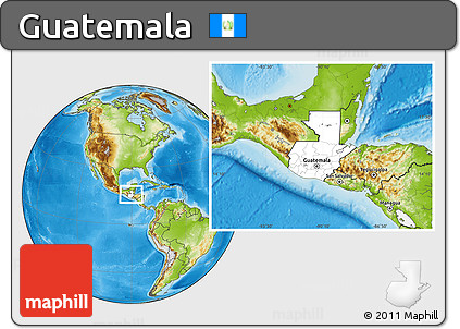Blank Location Map of Guatemala, physical outside