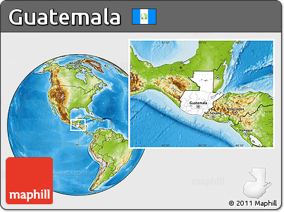 Blank Location Map of Guatemala, physical outside