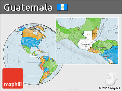 Blank Location Map of Guatemala, political outside