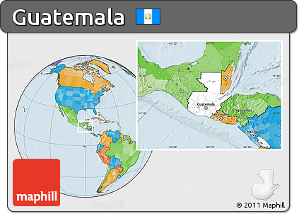 Blank Location Map of Guatemala, political outside