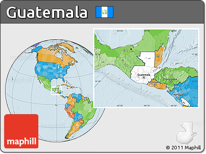 Blank Location Map of Guatemala, political outside