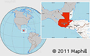 Gray Location Map of Guatemala, highlighted continent