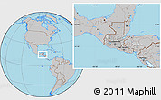 Gray Location Map of Guatemala, hill shading inside