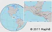 Gray Location Map of Guatemala, hill shading inside