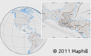 Gray Location Map of Guatemala, lighten, desaturated, hill shading