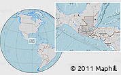 Gray Location Map of Guatemala, lighten, desaturated, land only, hill shading