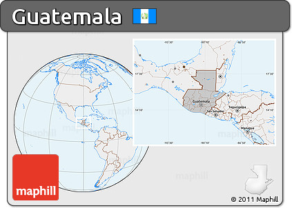 Gray Location Map of Guatemala, lighten