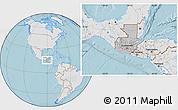 Gray Location Map of Guatemala, lighten, land only, hill shading